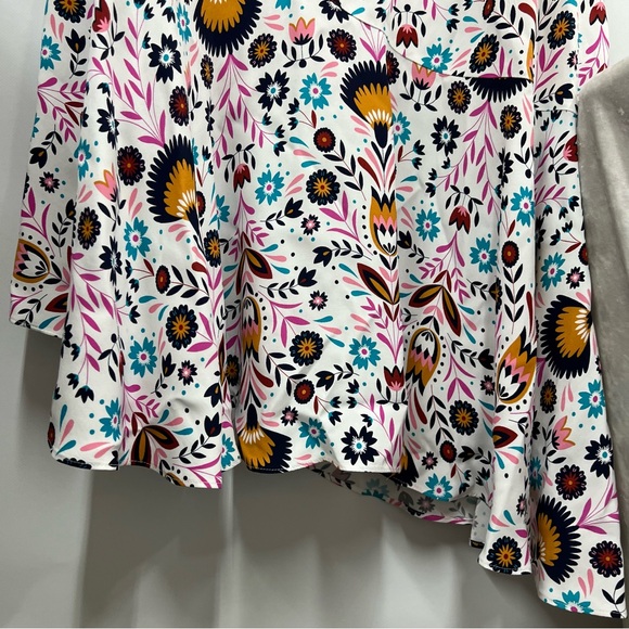 Boden Tessa Asymmetrical 12L Midi Dress Ivory Carnival Floral - Picture 3 of 10